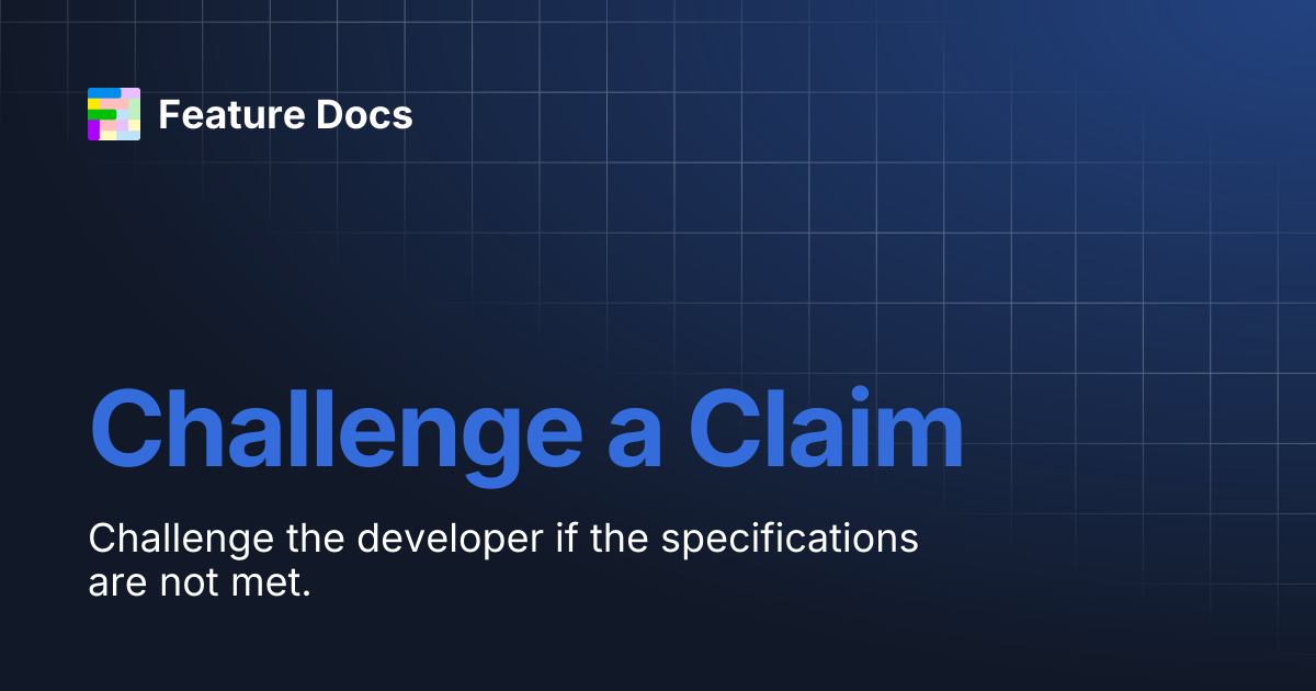 Challenge a Claim | Feature Docs